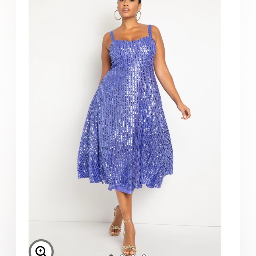 ELOQUII Purple Sequin Party Dress